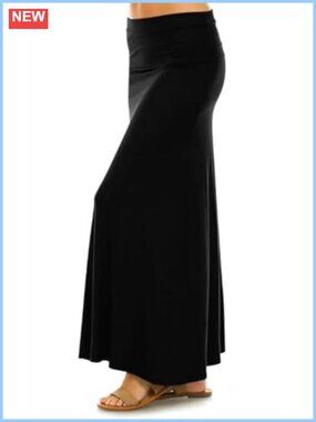Women's High Rise A-Line Maxi Skirt Stretchy Flowy Long Skirt for Work